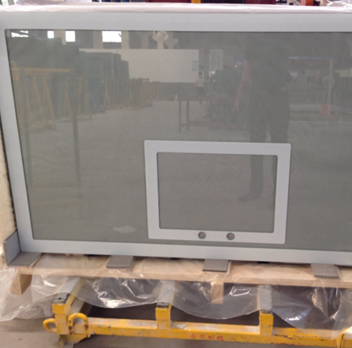 Basketball board glass